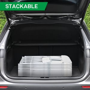 Set di 10 Sedie Pieghevoli Classiche da Giardino in Plastica Stampata a Iniezione, Colore Bianco - Product Image 4