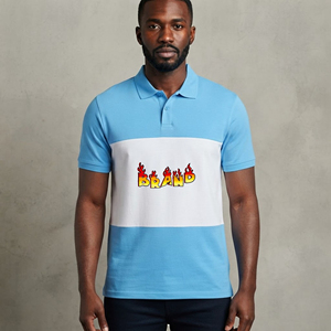 Polo d'été décontracté pour homme à manches courtes 100 % coton séchage rapide 2 couleurs Logo imprimé personnalisé Anti-boulochage Tee-shirt de golf pour homme - Product Image 1