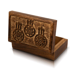 Caja organizadora de recuerdo tallada a mano de madera de mango con diseño de pájaro para regalos caja de madera personalizada proveedor mayorista para uso de decoración - Product Image 2