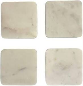 Coastal Style Round Marble <b>Coasters</b> Natural Stone <b>Table</b> Decor - Product Image 4