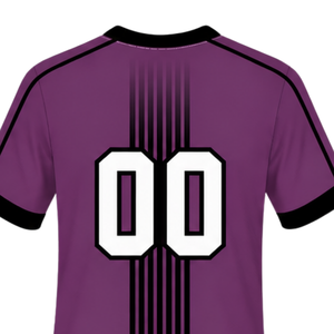 Camiseta Deportiva de Rugby de Manga Corta, Cuello Redondo, Transpirable, Color Morado Polvoriento y Negro, para Entrenamiento de Equipo, Uniforme Deportivo de Alto Rendimiento - Product Image 4