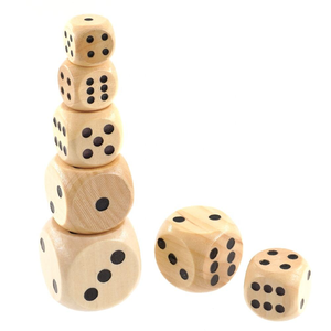 Juego de dados de madera con puntos para entretenimiento, juegos educativos de mesa, viajes, juguetes para casa de muñecas - Product Image 4
