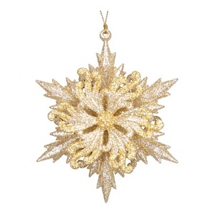 Décoration de Noël et du Nouvel An populaire, or et argent mélangés, paillettes acryliques 3D, couronne, pomme de pin, flocon de neige, ornement unique en éclats - Product Image 4