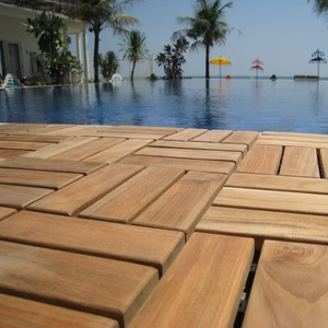 Baldosas de Madera de Acacia Encajables, Impermeables, para Pisos de Patio Exterior - Product Image 1