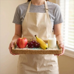 Multi Purpose Mother Of Pearl And Rattan Tray <b>Display</b> Tray Suitable For Home And Office <b>Table</b> Styling Wholesale From India - Product Image 4