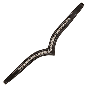 Équipement équestre personnalisé, frontale rembourrée en cuir indien avec cristaux de perles blanches en spirale fantaisie - Product Image 5