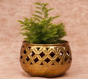 Pot de plante en métal artisanal, jardinière décorative en fer pour salon, table, jardin, balcon, plantes d'intérieur - Product Image 2
