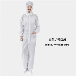 Unisex Polyester Protective <b>One</b>-piece Coveralls Dust-proof Static Cleanroom Garment Pockets Needle Detection <b>Paint</b> Work AM-01 - Product Image 2