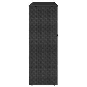 Armoire de rangement en rotin noir avec porte 39,37 x 14,17 x 40,16 pouces pour salon - Product Image 4
