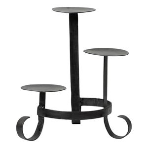 Candelabro triple de hierro con acabado en polvo, el más vendido, para decoración del hogar, para el pasillo o como adorno para la mesa de comedor. - Product Image 1