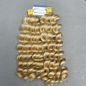 Extensions de cheveux en vrac de luxe, style ondulations profondes, 8-26 pouces, double trame machine, cheveux humains Remy 100% vietnamiens - Product Image 1