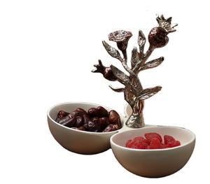 ชามสุดเจ๋งเซ็ต3ชิ้นสำหรับเครื่องครัว,ถ้วยเสิร์ฟมีสไตล์ทำจากอะลูมิเนียมและเซรามิกตกแต่งด้วยเงินสำหรับโรงแรม - Product Image 2