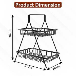 Panier de rangement en fil métallique de style industriel, grande capacité, organisateur pour la maison, le garde-manger ou l'armoire - Product Image 3