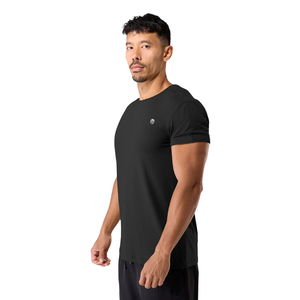 Camiseta Deportiva Ajustada de Algodón Elástico para Hombre con Mangas Enrollables, Ideal para Gimnasio y Entrenamiento, Venta al por Mayor OEM - Product Image 3