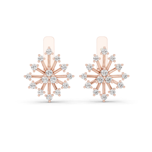 Boucles d'oreilles créoles Bali en argent sterling 925 plaqué or rose 18 carats avec zircon rond gradué, bijoux raffinés et glamour pour femmes - Product Image 1