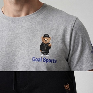 Conjunto Deportivo Informal de Dos Piezas para Hombre, Verano, Tejido de Punto, Transpirable, Secado Rápido, Estampado Metálico, Poliéster/Algodón, Camiseta Deportiva - Product Image 3