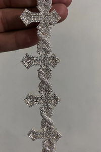 Pulsera de eslabones estilo hip hop con incrustaciones de moissanita redonda brillante VVS en plata de ley 925, joyería de lujo con brillo para uso unisex. - Product Image 3