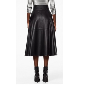 Minifalda Clásica de Cuero Genuino para Mujer, Estilo Urbano de Cintura Alta, Prenda Esencial de Moda con Corte Ajustado y Cómodo - Product Image 5