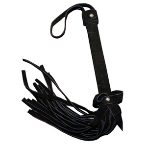 Látigo largo y flexible de piel sintética negra con flecos y agarre sólido, perfecto para juegos de rol y dominación en el dormitorio. - Product Image 5