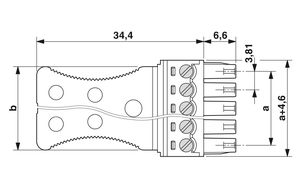 Bloc de bornes en céramique MC 1,5/7-STZ2-3,81, connecteur PCB 1768949, connexion par boulons, 4 pôles, 150A - Product Image 2