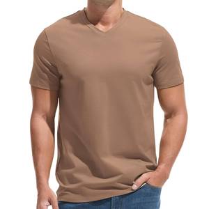 เสื้อยืดคอวีสีขาวผ้าฝ้ายพรีเมียมสำหรับผู้ชาย เนื้อผ้านุ่มสบาย เหมาะสำหรับฤดูร้อน สไตล์ลำลอง จำหน่ายส่งจำนวนมาก - Product Image 2
