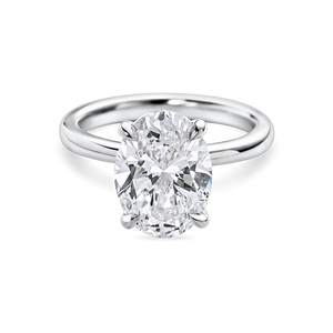 Anillo de Joyería Fina de Oro Amarillo Sólido de 18K, Personalizable, con Diamante Cultivado en Laboratorio de Corte Ovalado F VS2, Regalo de Boda o Compromiso para Mujer - Product Image 1