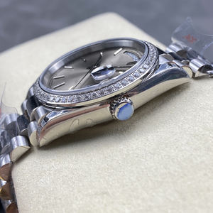 Reloj de pulsera Sk C Sliver 904L para parejas, regalo, 36 mm, con diamantes, automático, mecánico, esfera plateada, moderno, para hombre. - Product Image 3