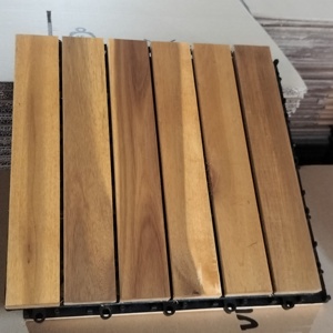 High Quality Modern Square Brushed Wood Grain Deck Tiles 30x30cm Outdoor <b>Patio</b> Balcony Terrace Garden Easy Install Waterproof - Product Image 3