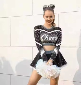 OEM Customized High Quality Unisex Cheerleading Uniform Women's Team Wear Rhinestone Sets OEM Service Custom Printing - Product Image 4