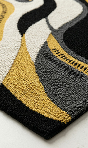 Tapis rectangulaire 100 % laine tufté à la main, couleur unie, élégance moderne, résistant aux taches, rembourré, pour salle à manger, couloir/entrée - Product Image 3