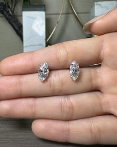 Graceful Marquise Cut Solitaire Lab Grown Diamond <b>Stud</b> <b>Earrings</b> 10.45x5.24mm IGI Certified Rose Gold Luxury Jewelry Anniversary - Product Image 5