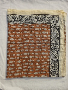 Hand Block Printed Cotton <b>Sarong</b> Hand Block Print Cotton <b>Sarong</b> Pareo Fish Print Beach Wrap Scarf Women Summer Swimwear Cover Up - Product Image 3