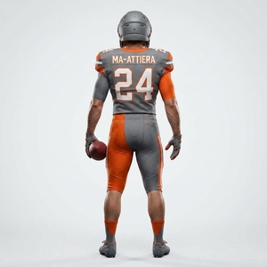 Custom Men's Orange Gray American Football Uniform <b>Padded</b> Jersey <b>Pants</b> Set Sports Team Apparel - Product Image 4