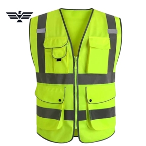 Gilet de sécurité réfléchissant EMPIRE TREND WEARS, design à bandes haute visibilité, couleur et logo personnalisables, sérigraphie, vêtements de travail - Product Image 1