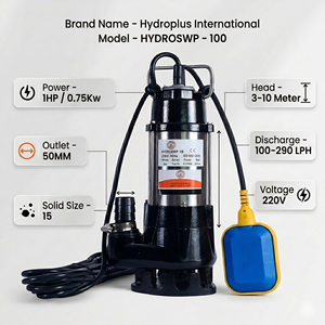 Hydroplus International 1HP Sewage <b>Submersible</b> <b>Pump</b> 50MM Outlet Heavy Duty Wastewater Drain <b>Pump</b> High Flow 220VFor Domestic Uses - Product Image 2