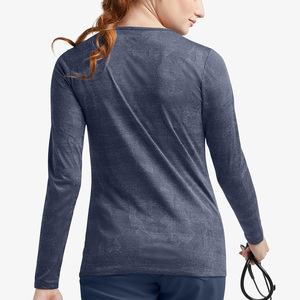 T-shirt d'infirmière OEM pour femme à manches longues, sous-blouse médicale en tissu extensible pour hôpital - Product Image 2