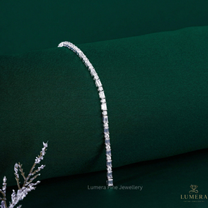 Pulsera de tenis de lujo chapada en oro blanco de alta calidad con diamantes cultivados en laboratorio, corte brillante redondo, certificada por IGI, para mujer - Product Image 3