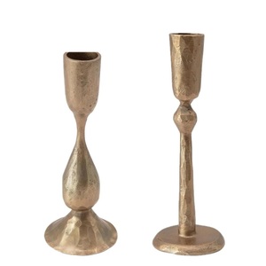Contemporary <b>Brass</b> Candle <b>Holder</b> for Living Room Table Display Home Decoration with Sophisticated Decorative Appeal - Product Image 1