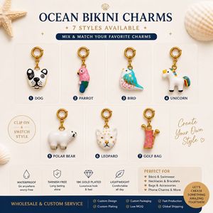 Tarnish Free Swimwear Charms with Colorful Enamel, Removable Jewelry Pendants for DIY Necklaces and Bracelets - Product Image 6