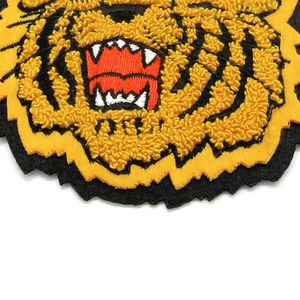 Parche de tigre bordado en chenilla termoadhesivo, forma irregular, aplique de tela de fieltro no tejido para decoración de ropa. - Product Image 4