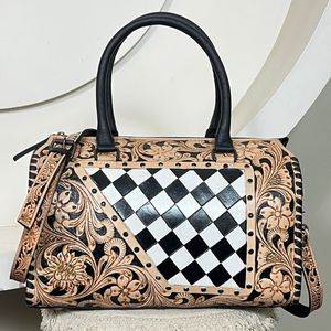 Nouvel ensemble de 3 sacs de voyage assortis en cuir véritable à carreaux, prix d'usine de gros 2026, sacs à bandoulière et bagages de voyage - Product Image 2