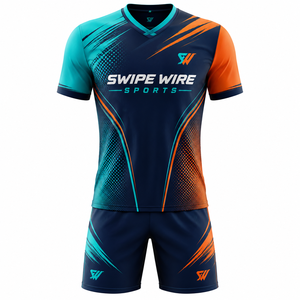 เสื้อฟุตบอลผู้ใหญ่แบบยูนิเซ็กซ์ โพลีเอสเตอร์ 100% พิมพ์ลายดิจิตอล ชื่อทีมและหมายเลข คอวี แขนสั้น ยืดหยุ่นได้ น้ำหนัก 140 กรัม ทรงปกติ - Product Image 4