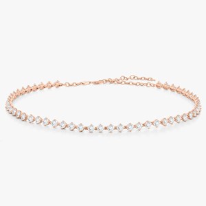 Collares de Gargantilla de Estilo Clásico Único Convertibles con Diamantes Cultivados en Laboratorio de Corte Redondo y Pulsera de Tenis de Doble Tira de Oro Sólido de 10k, 14k, 18k - Product Image 3