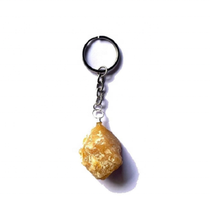 Porte-clés en cristal de haute qualité pierre calcite jaune brute pierre naturelle porte-clés de guérison cadeau pour les femmes porte-clés grossiste - Product Image 2