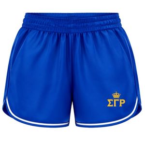 Shorts Deportivos Sigma Gamma Rho para Mujer, Color Azul, para Atletismo, Hermandad Griega, Running, Gimnasio, Entrenamiento, Ropa Deportiva Personalizada - Product Image 1