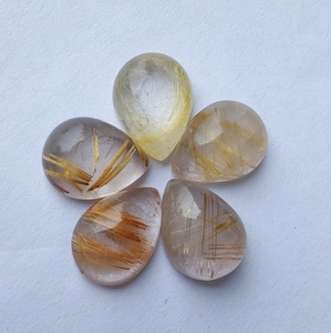 Cabochon en forme de poire, taille MM, Rutile doré naturel, pierre précieuse de haute qualité pour la fabrication de bijoux, toutes tailles - Product Image 6