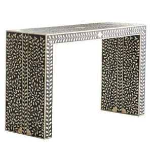 Decorative Entryway Bone Inlay Console Table With Handcrafted Pattern For Elegant Interior Decoration - Product Image 3