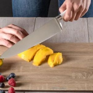Cuchillos de Cocina Plateados con Mango Blanco y Tres Remaches, Hoja Puntiaguda para Preparación de Frutas, Corte de Verduras y Uso General - Product Image 6