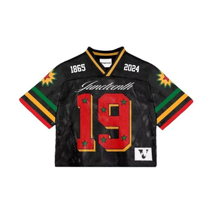 Camiseta de Fútbol Retro Personalizada con Malla, Corte Holgado, Estilo Americano Vintage para Hombre, con Gráficos de Fútbol - Product Image 1