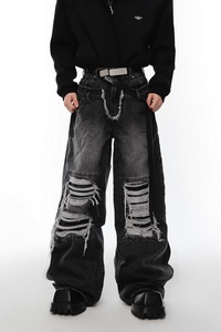 Pantalones Vaqueros Anchos de Mujer de Alta Calidad, Pantalones de Mezclilla de Pierna Recta con Bolsillos Cargo y Cintura Alta, Estilo Casual - Product Image 6